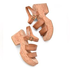 Kork-Ease Tish Sandals Leather Cork EUC $140 Size 10M Comfort Neutral Platform